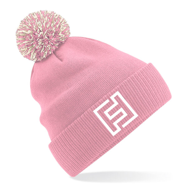 The Flat Chat Pink/White Bobble Hat