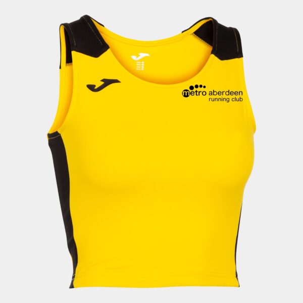Metro Aberdeen Running Club Crop Top - Yellow/Black